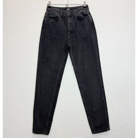 BDG Urban Outfitters Mom Jeans W27 Black Gray High Rise Tapered 100% Cotton - Picture 2 of 13
